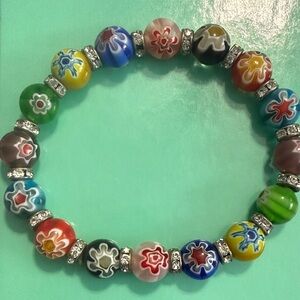 Colorful Beaded millefiori Bracelet